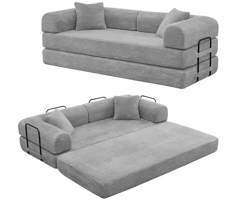 Divano letto futon convertibile 4 in 1, velluto a coste, 2 posti, vari colori
