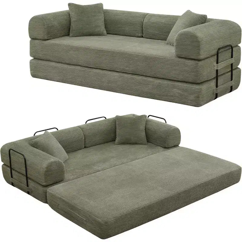 Divano letto futon convertibile 4 in 1, velluto a coste, 2 posti, vari colori
