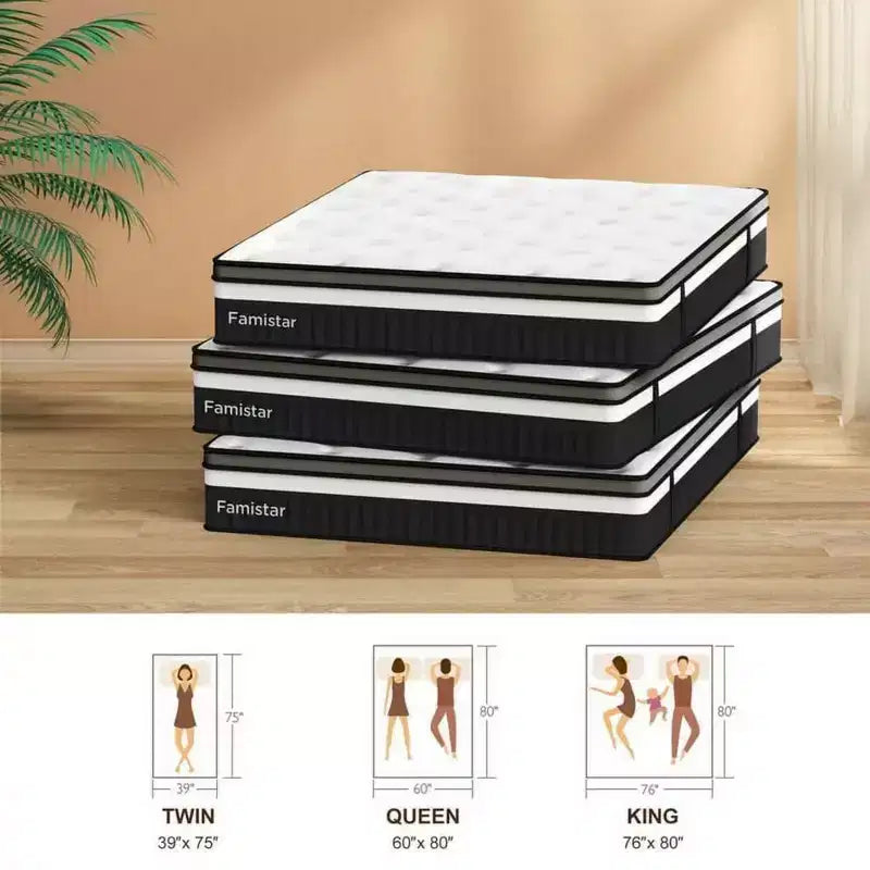 Materasso White King Hybrid, rigidità media, 35,5 cm, per 2 persone
