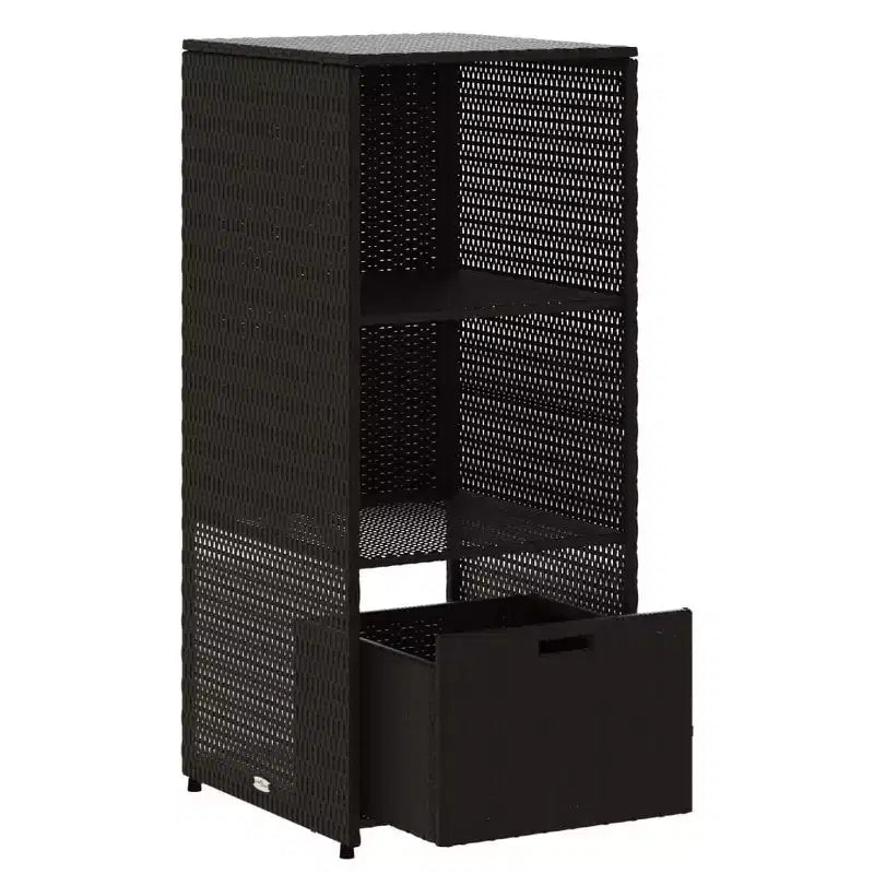 Mobile Contenitore da Esterno in Polyrattan Beige/Nero/Marrone/Grigio, 2 Ante, Montaggio 1 Persona