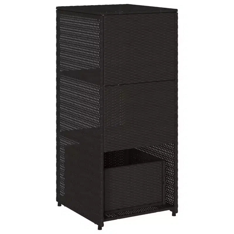 Mobile Contenitore da Esterno in Polyrattan Beige/Nero/Marrone/Grigio, 2 Ante, Montaggio 1 Persona