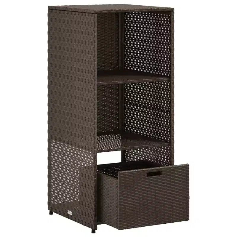 Mobile Contenitore da Esterno in Polyrattan Beige/Nero/Marrone/Grigio, 2 Ante, Montaggio 1 Persona