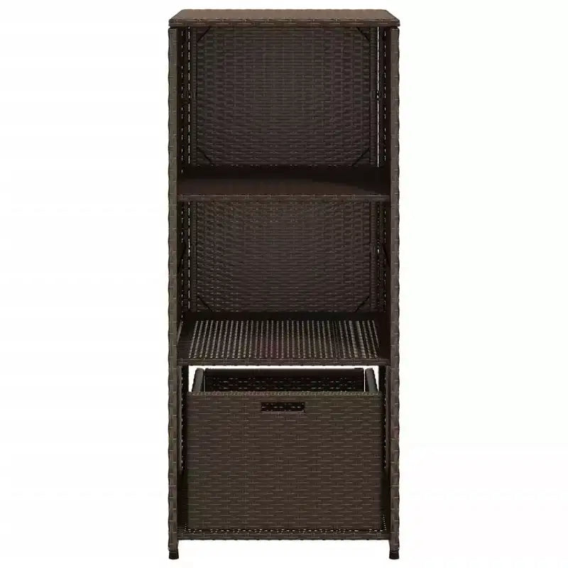 Mobile Contenitore da Esterno in Polyrattan Beige/Nero/Marrone/Grigio, 2 Ante, Montaggio 1 Persona