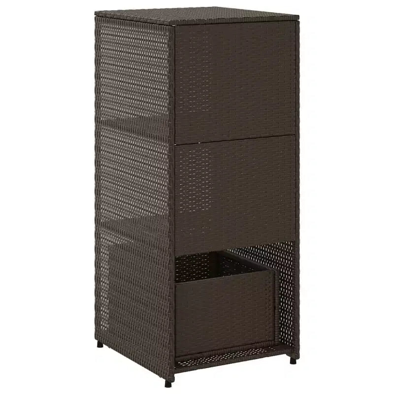 Mobile Contenitore da Esterno in Polyrattan Beige/Nero/Marrone/Grigio, 2 Ante, Montaggio 1 Persona