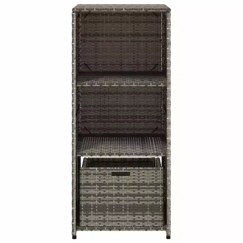 Mobile Contenitore da Esterno in Polyrattan Beige/Nero/Marrone/Grigio, 2 Ante, Montaggio 1 Persona