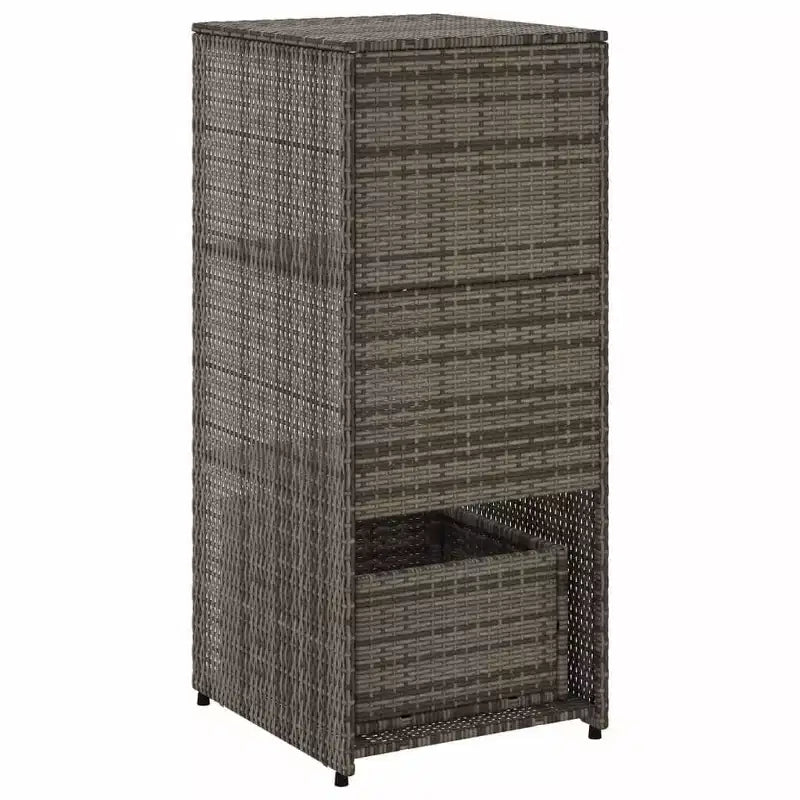 Mobile Contenitore da Esterno in Polyrattan Beige/Nero/Marrone/Grigio, 2 Ante, Montaggio 1 Persona