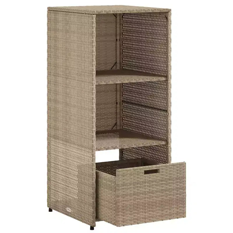 Mobile Contenitore da Esterno in Polyrattan Beige/Nero/Marrone/Grigio, 2 Ante, Montaggio 1 Persona