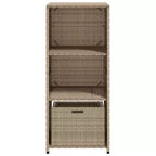 Mobile Contenitore da Esterno in Polyrattan Beige/Nero/Marrone/Grigio, 2 Ante, Montaggio 1 Persona