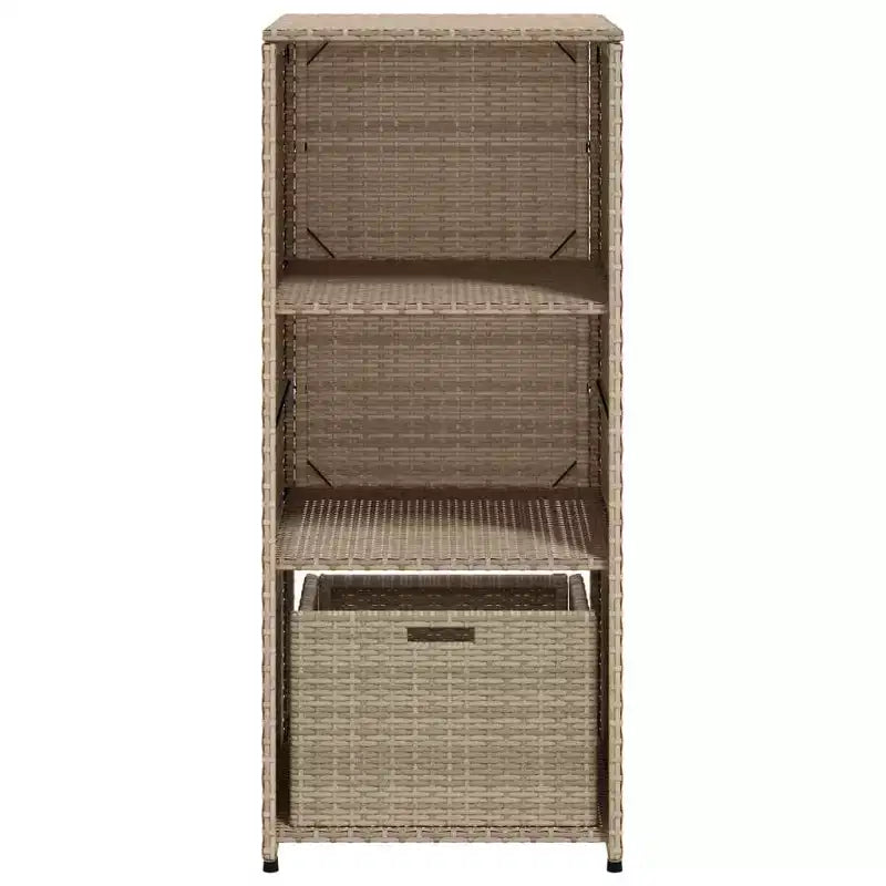 Mobile Contenitore da Esterno in Polyrattan Beige/Nero/Marrone/Grigio, 2 Ante, Montaggio 1 Persona