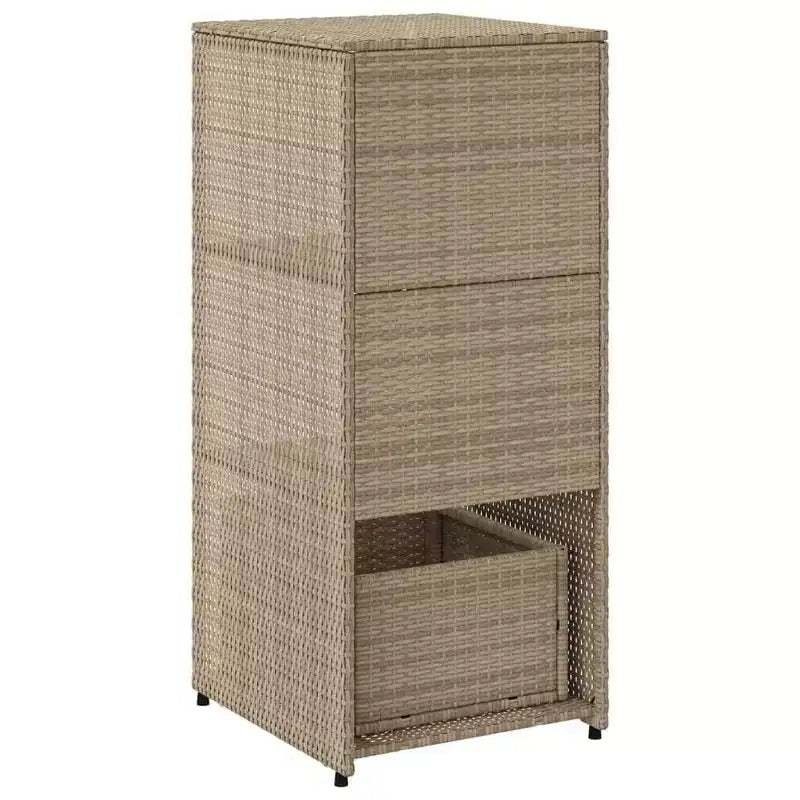 Mobile Contenitore da Esterno in Polyrattan Beige/Nero/Marrone/Grigio, 2 Ante, Montaggio 1 Persona
