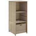 Mobile Contenitore da Esterno in Polyrattan Beige/Nero/Marrone/Grigio, 2 Ante, Montaggio 1 Persona
