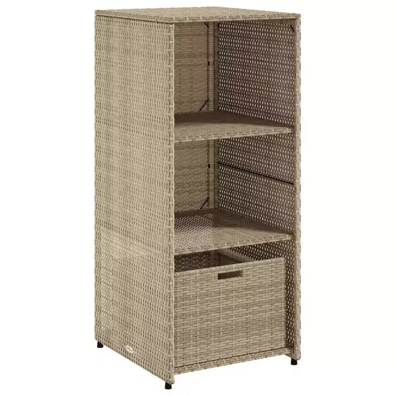 Mobile Contenitore da Esterno in Polyrattan Beige/Nero/Marrone/Grigio, 2 Ante, Montaggio 1 Persona