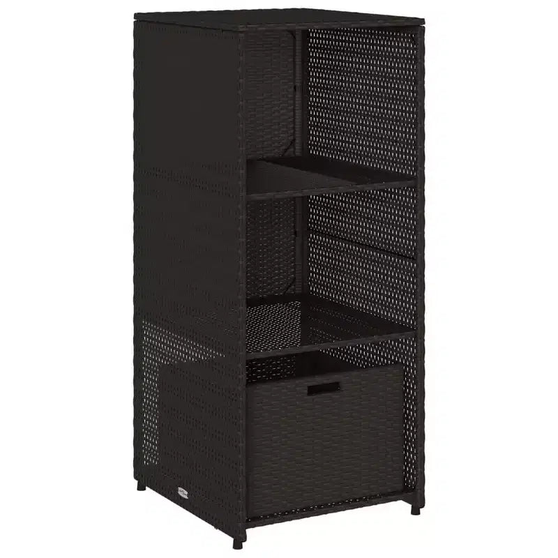 vidaXL Patio Storage Cabinet Tool Organizer Outdoor Furniture Poly Rattan