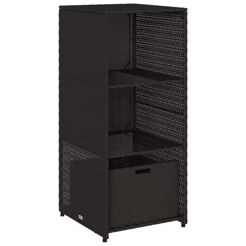 vidaXL Patio Storage Cabinet Tool Organizer Outdoor Furniture Poly Rattan