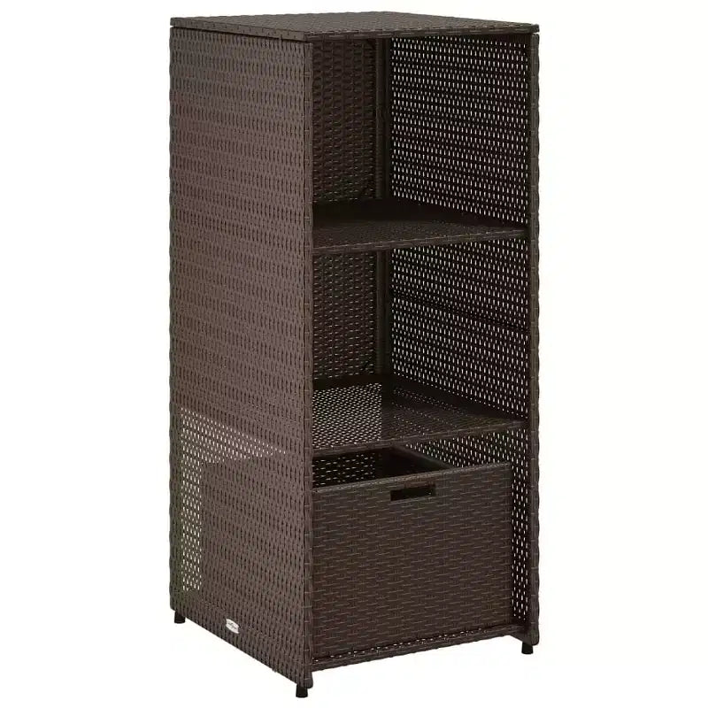 Mobile Contenitore da Esterno in Polyrattan Beige/Nero/Marrone/Grigio, 2 Ante, Montaggio 1 Persona