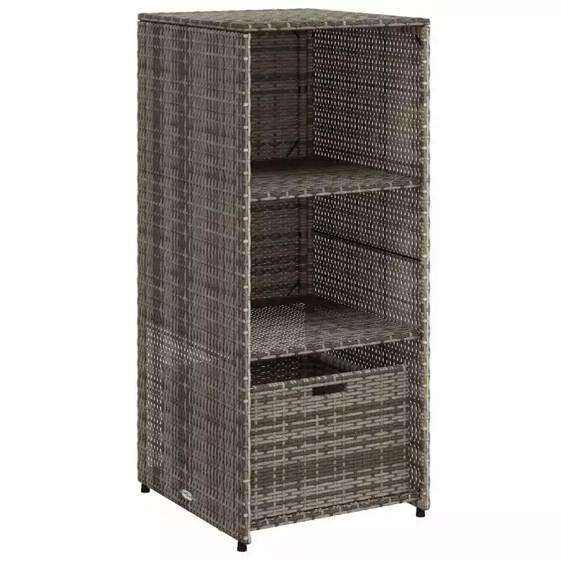Mobile Contenitore da Esterno in Polyrattan Beige/Nero/Marrone/Grigio, 2 Ante, Montaggio 1 Persona