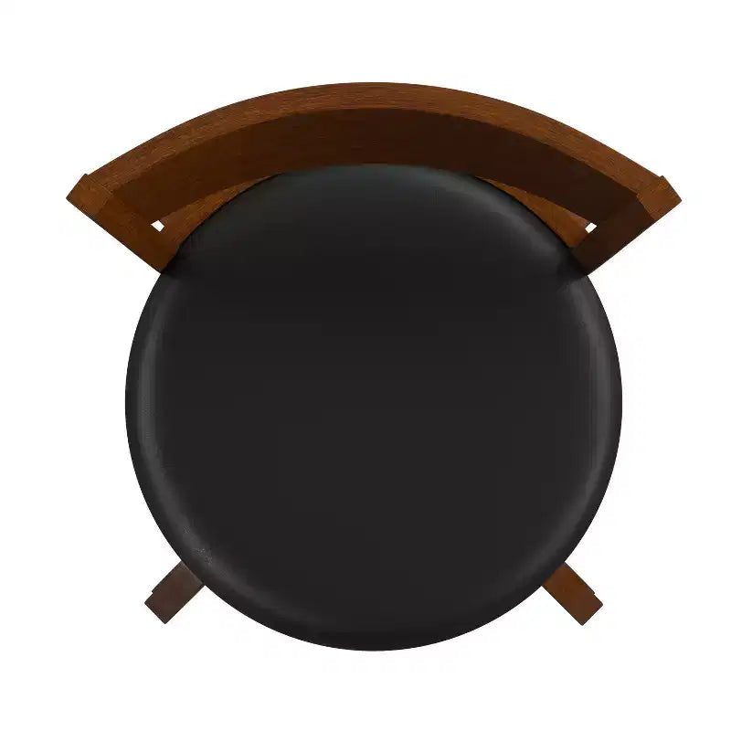 Sgabello da bancone girevole con schienale a pioli in Quercia Antica/Nero ed Espresso/Nero, 1 posto