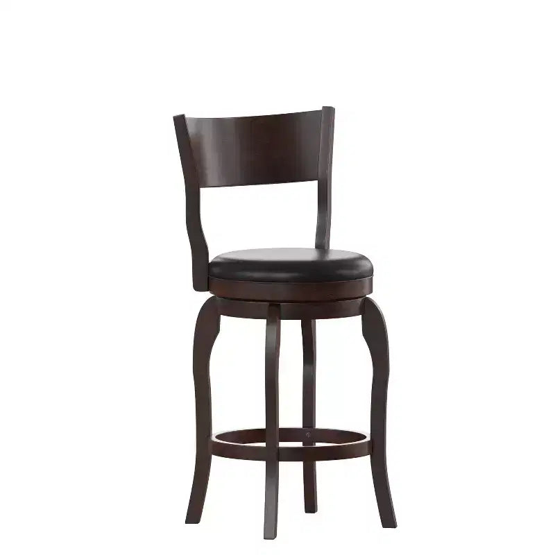 Sgabello da bancone girevole con schienale a pioli in Quercia Antica/Nero ed Espresso/Nero, 1 posto