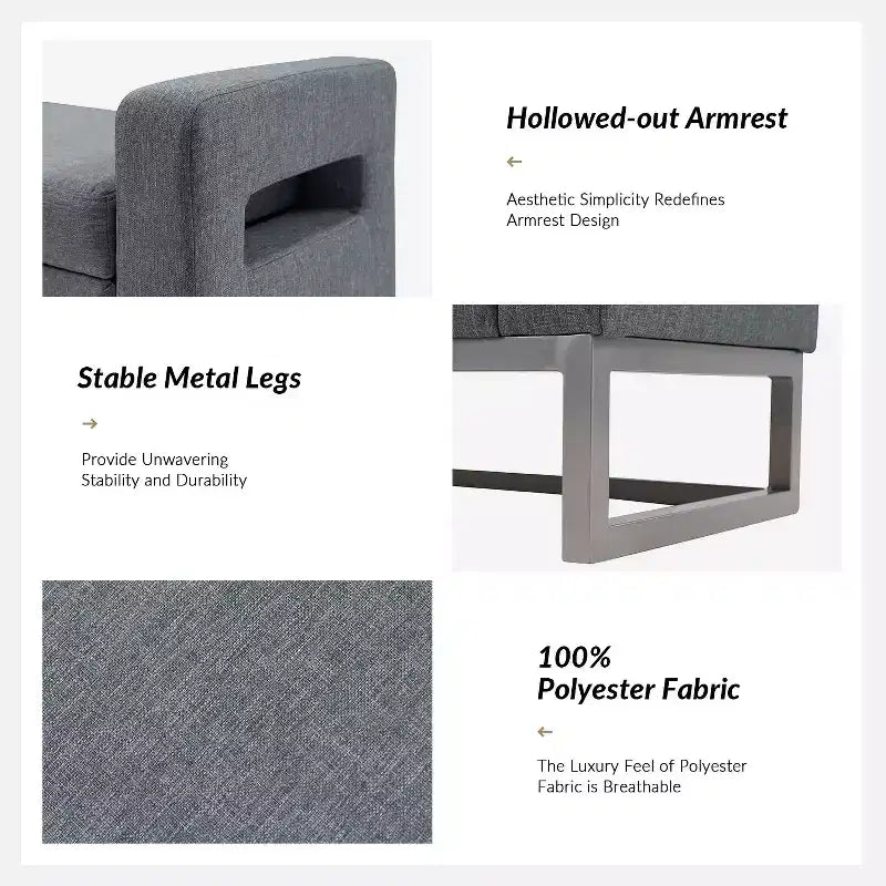 Panca Contenitore Imbottita, Beige/Blu/Grigio/Lino/Blu marino, Rettangolare