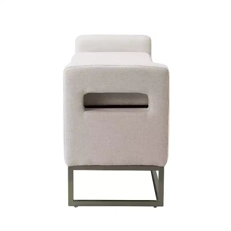 Panca Contenitore Imbottita, Beige/Blu/Grigio/Lino/Blu marino, Rettangolare