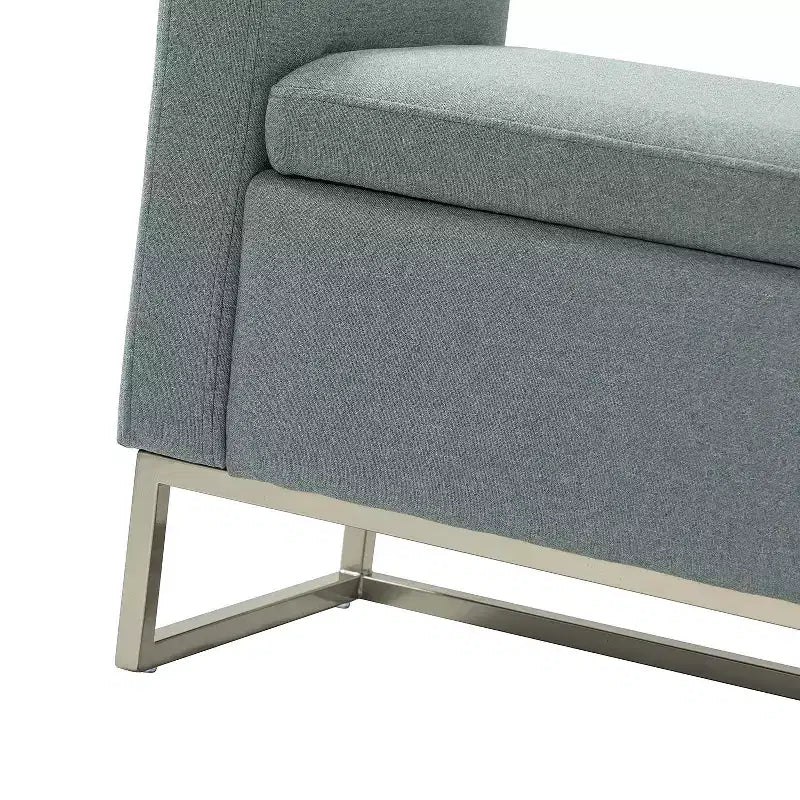 Panca Contenitore Imbottita, Beige/Blu/Grigio/Lino/Blu marino, Rettangolare