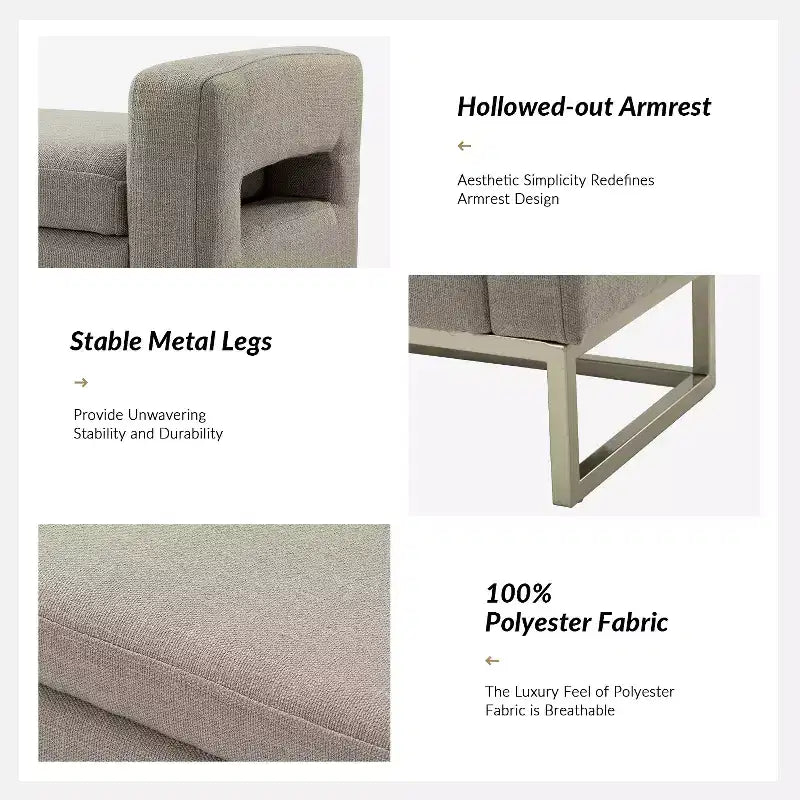 Panca Contenitore Imbottita, Beige/Blu/Grigio/Lino/Blu marino, Rettangolare