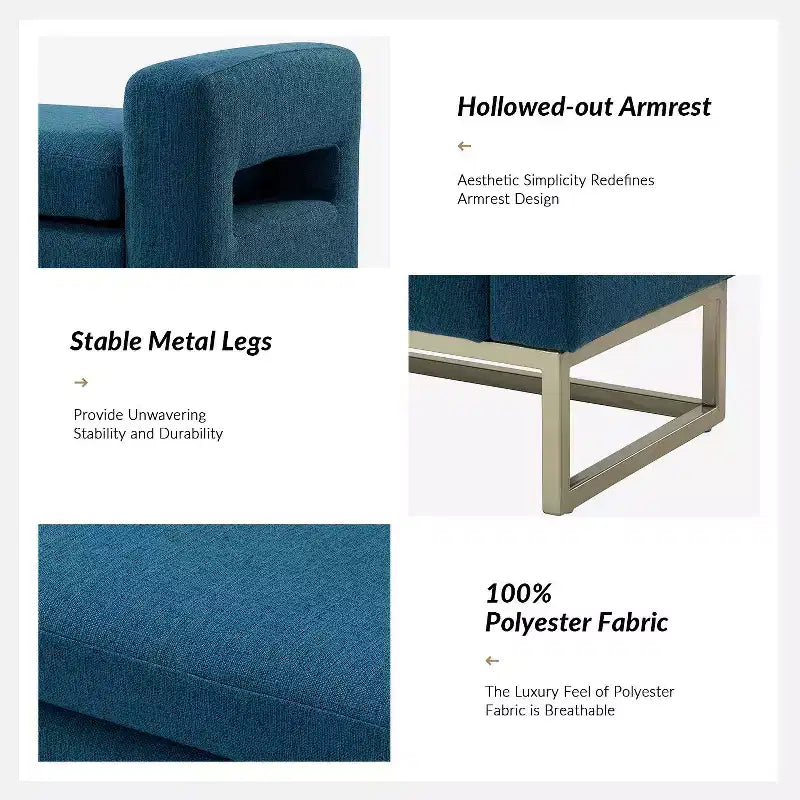 Panca Contenitore Imbottita, Beige/Blu/Grigio/Lino/Blu marino, Rettangolare