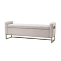 Panca Contenitore Imbottita, Beige/Blu/Grigio/Lino/Blu marino, Rettangolare